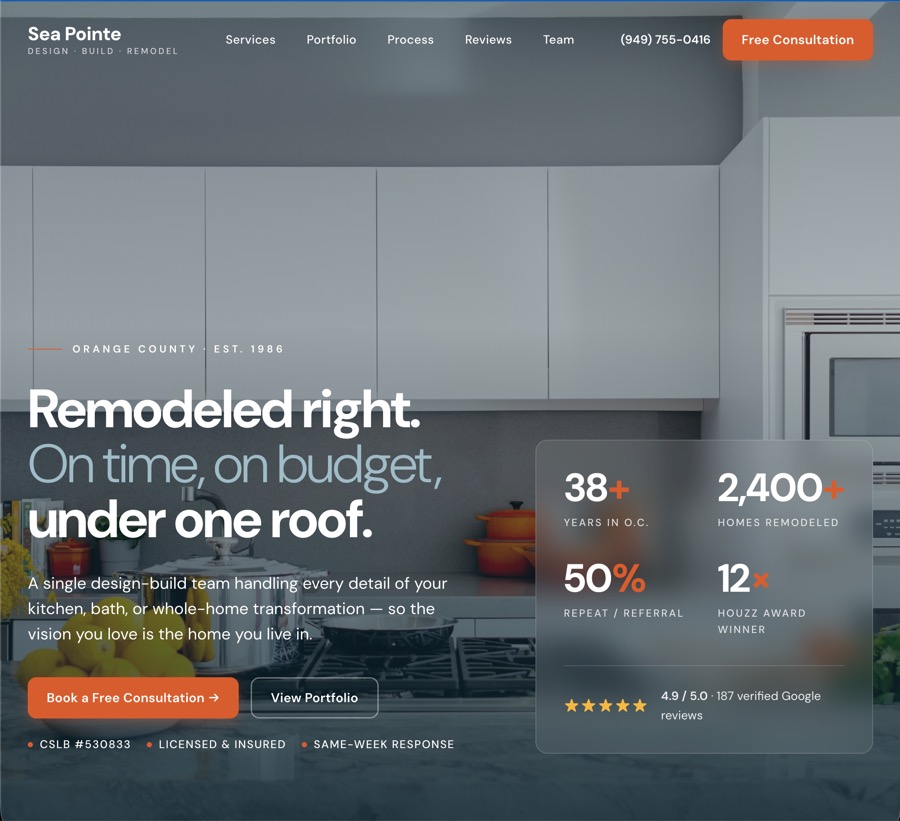 Kitchen + Bath website by Lightning Labs.