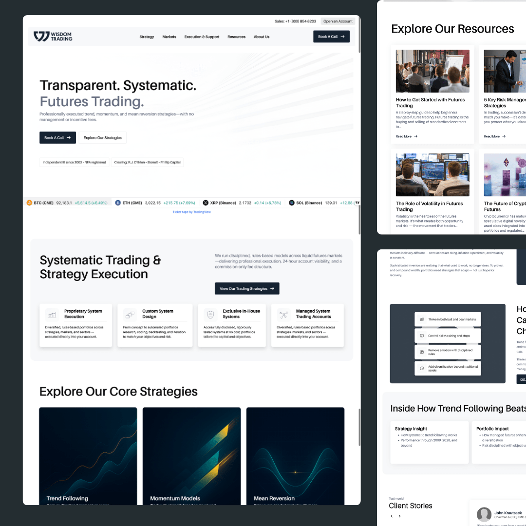 Wisdom Trading website by Lightning Labs.